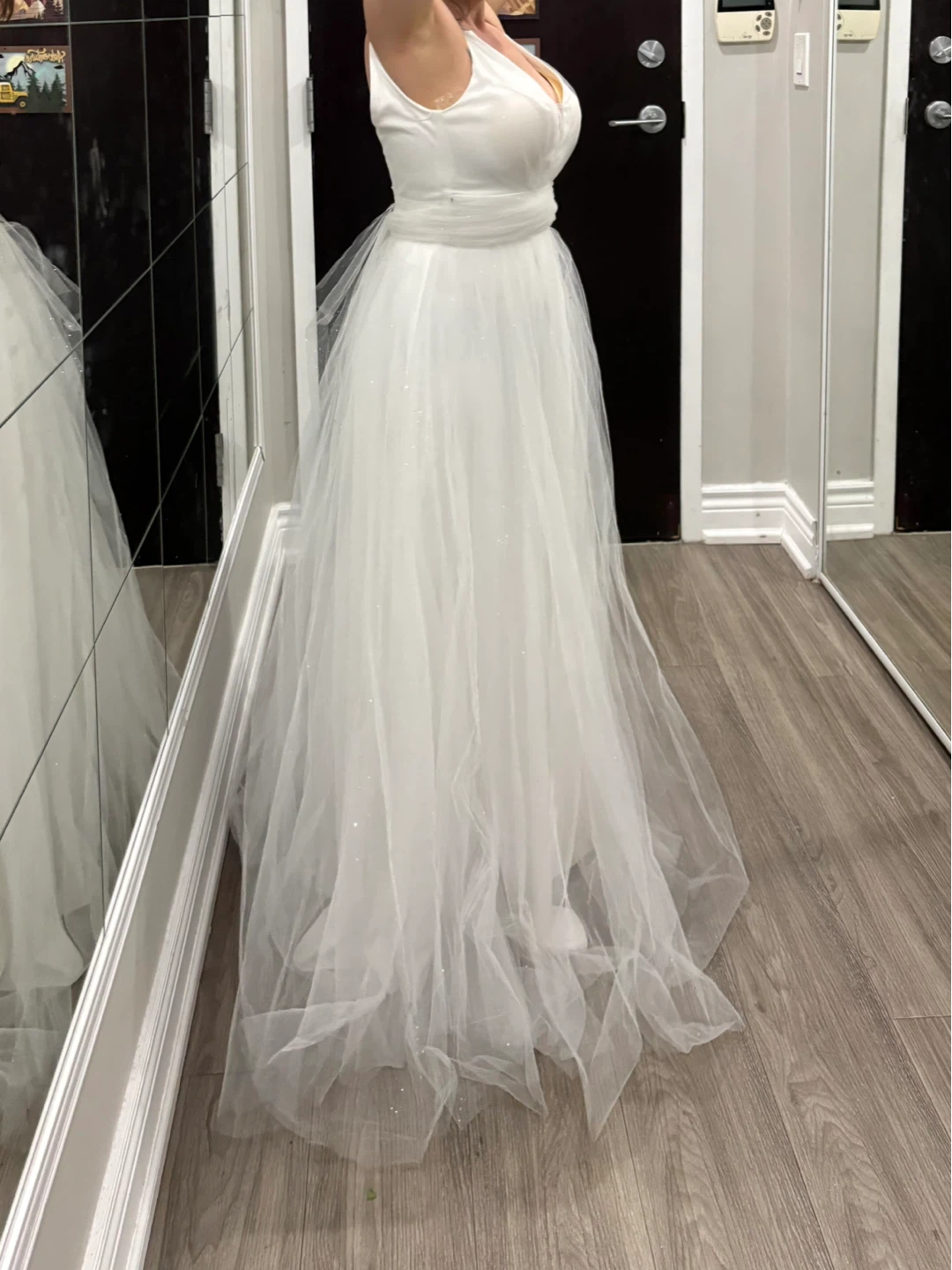 White Tulle Gown with Sparkle Detail - photo 2