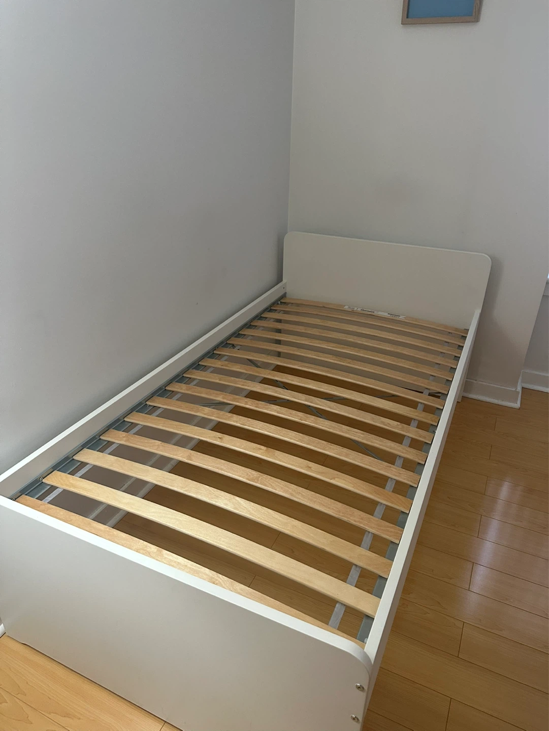 White Twin Bed Frame and Mattress