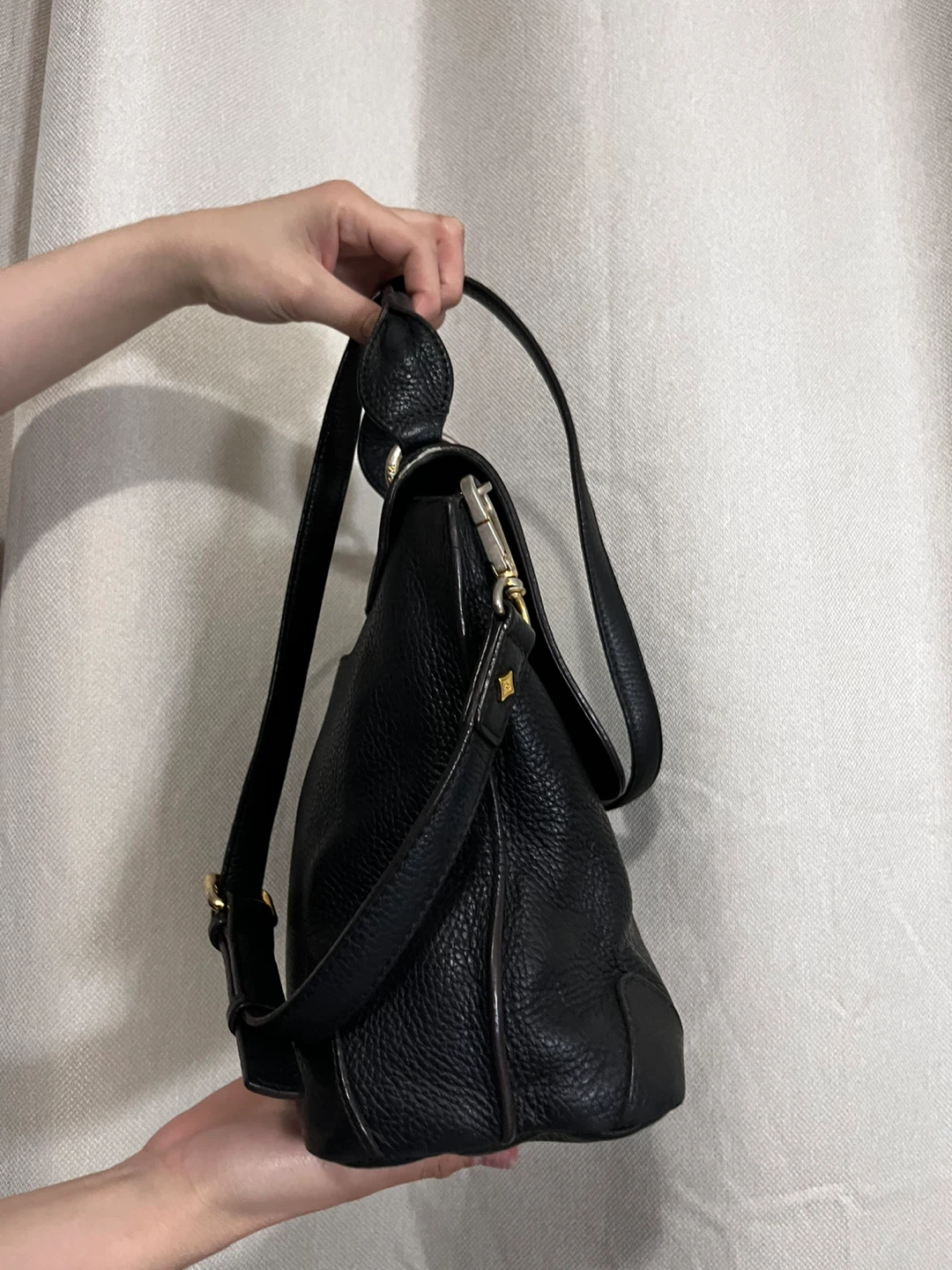 MCM Black Pebbled Leather Top Handle Satchel Bag - photo 3