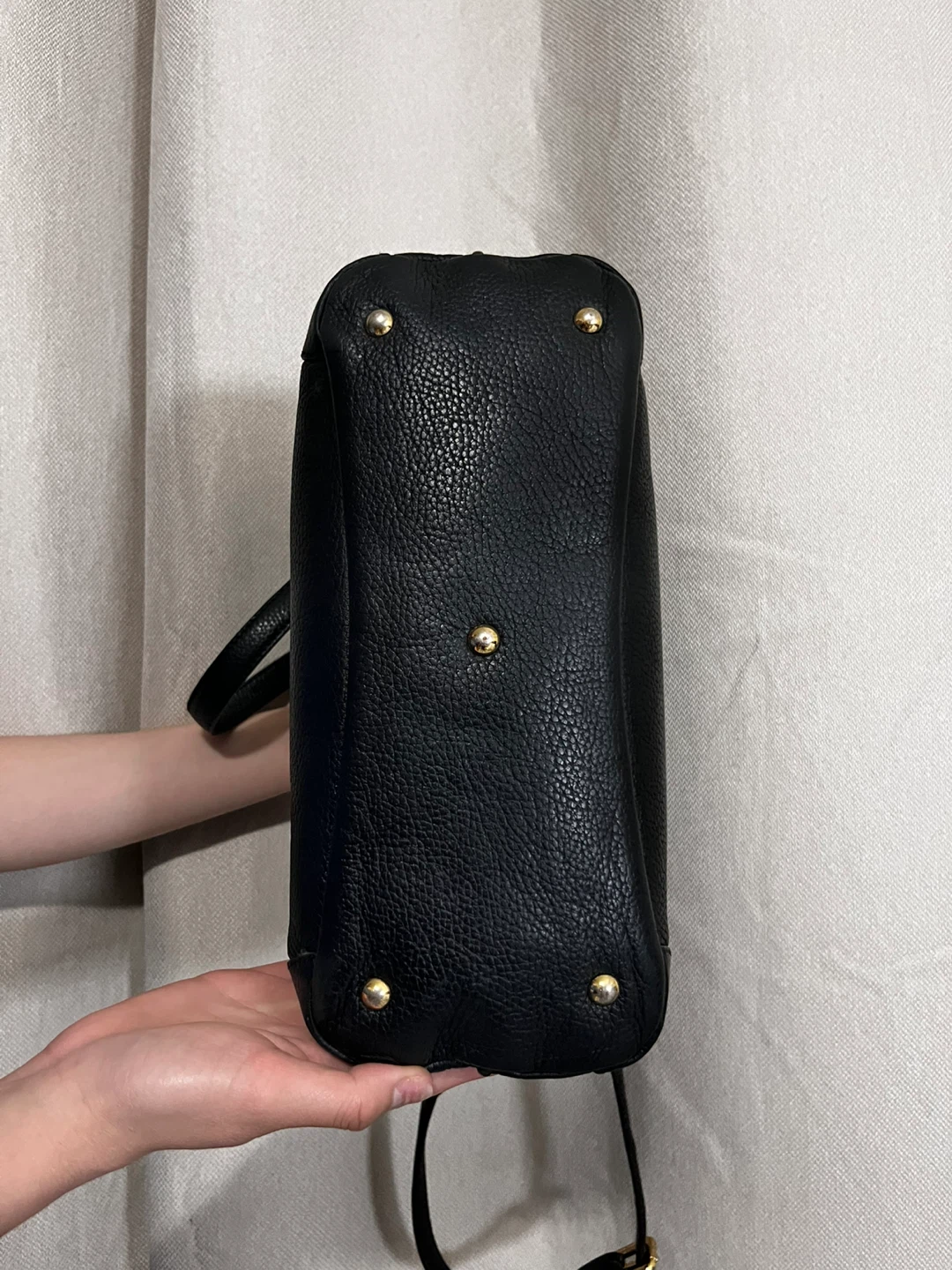 MCM Black Pebbled Leather Top Handle Satchel Bag - photo 5