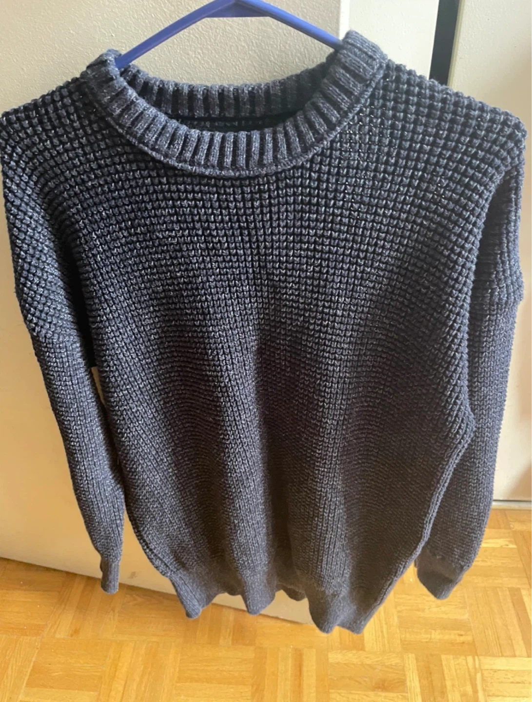 Brand new Men's Dark Blue Waffle Knit Sweater
