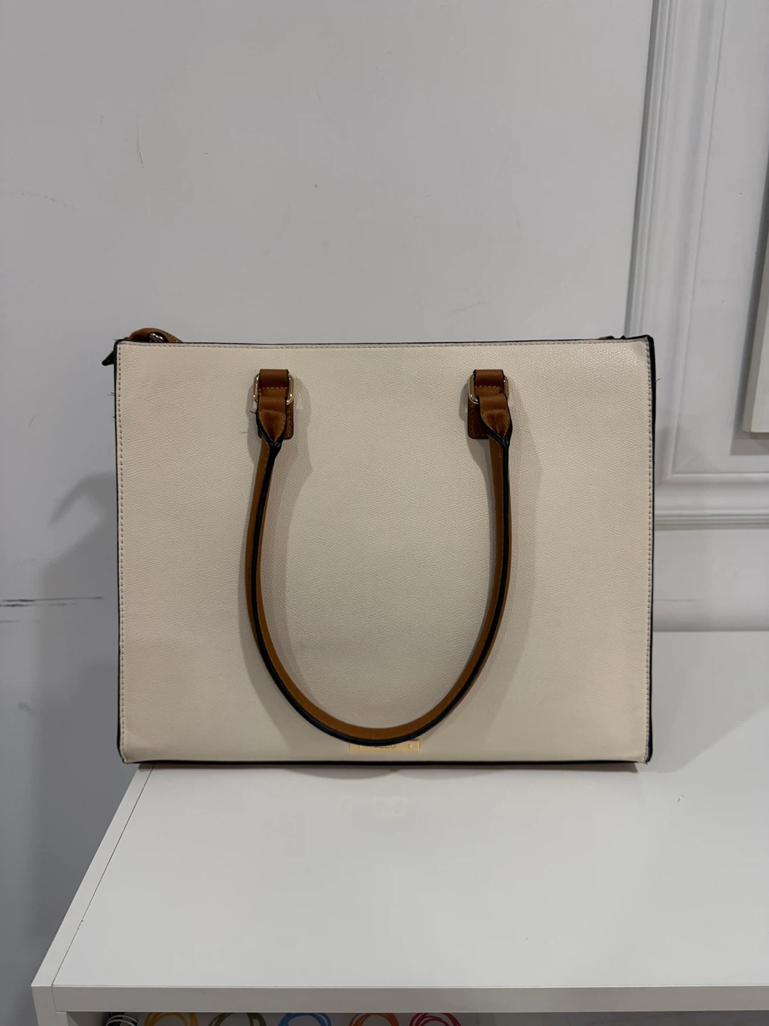 ALDO Cream and Black Snake Print Tote Handbag - photo 2