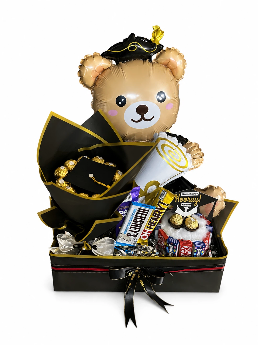 Graduation Gift Basket with Teddy Bear and Chocolates - photo 3