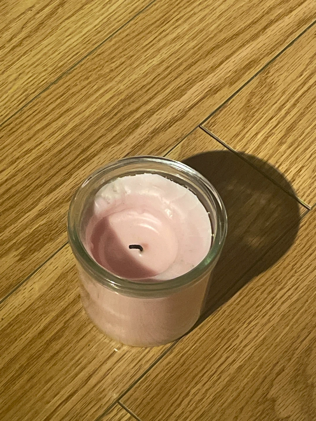 Pink Glass Candle