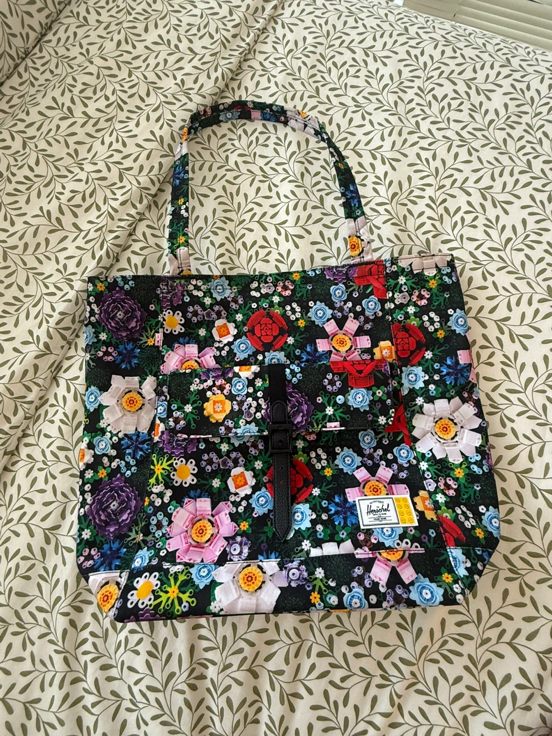 Herschel Tote Bag - Floral lego Print