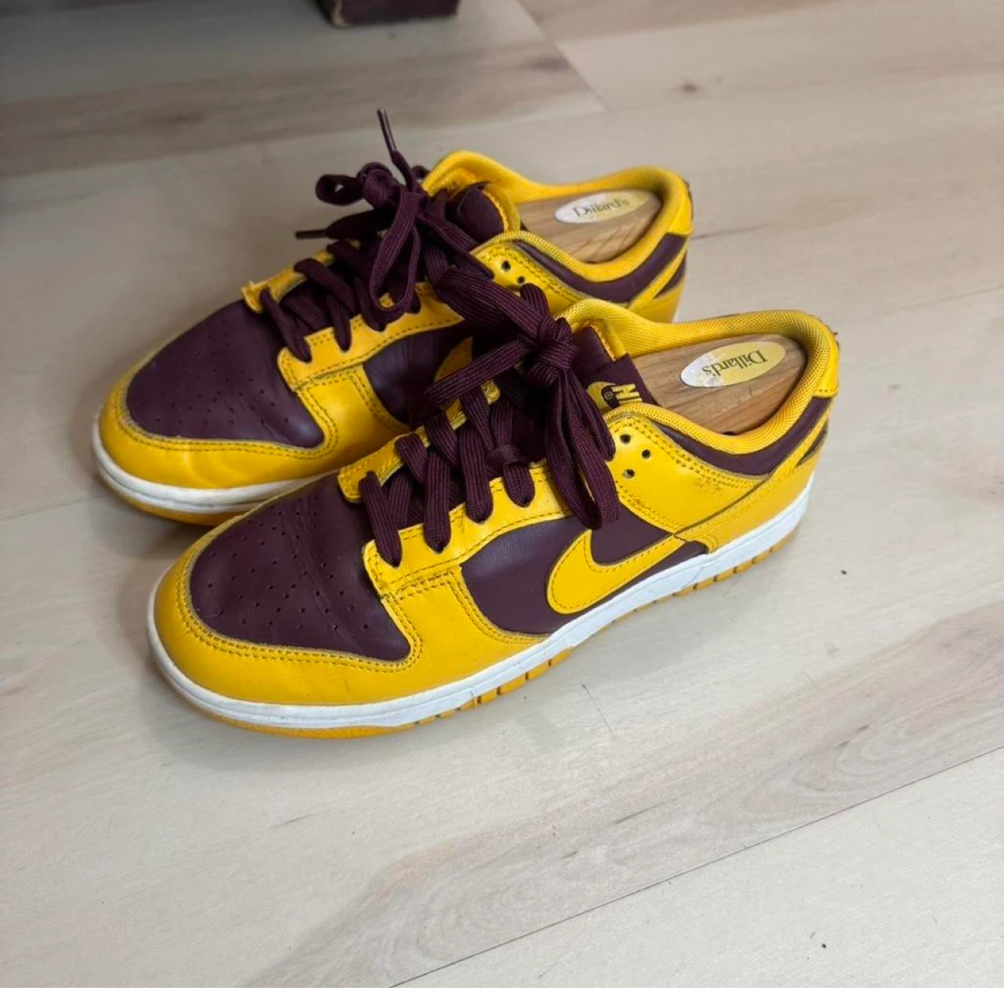 Nike Dunk Low Men's Shoes Yellow/Maroon