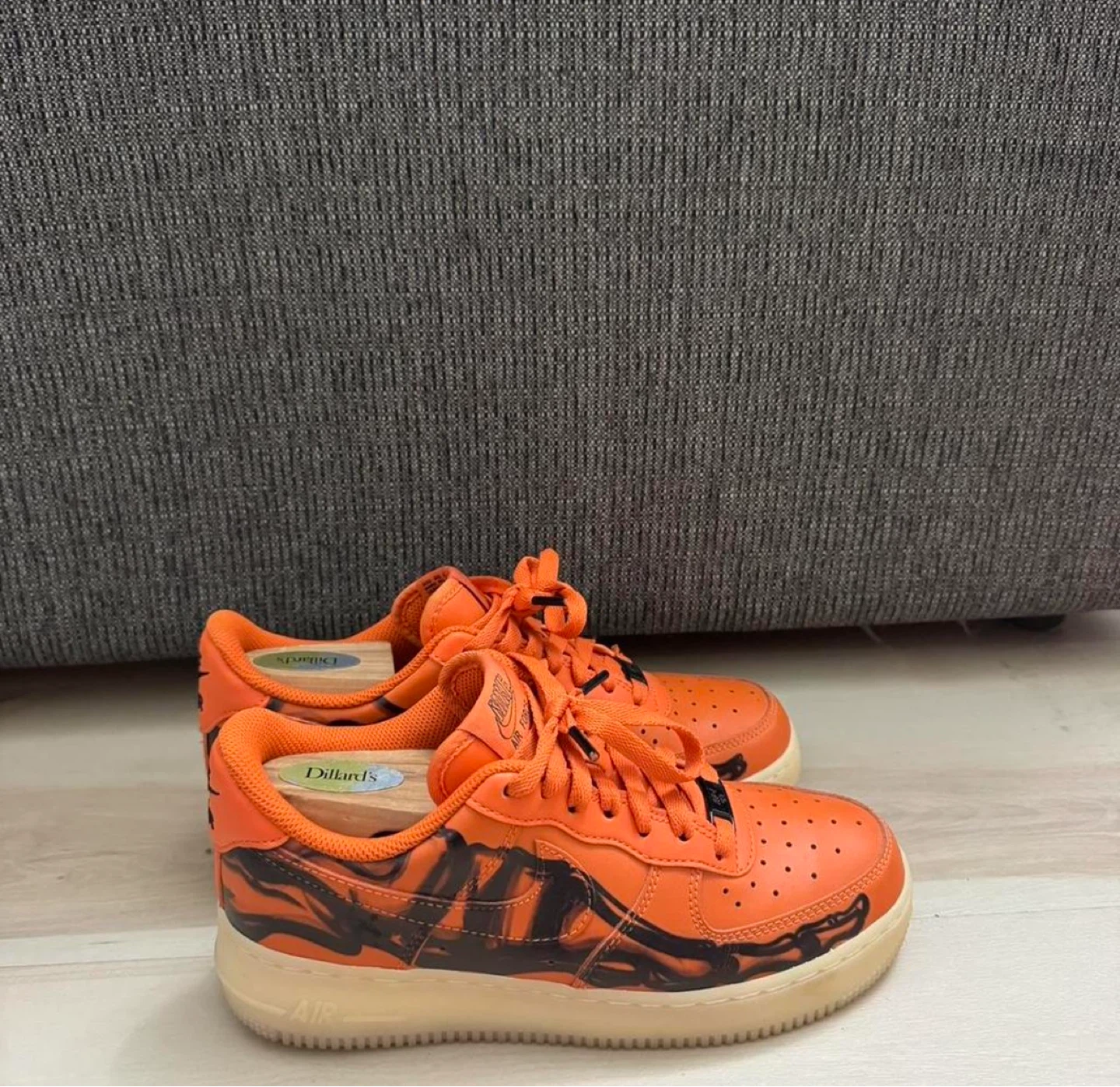 Nike Air Force 1 Skeleton Orange Shoes