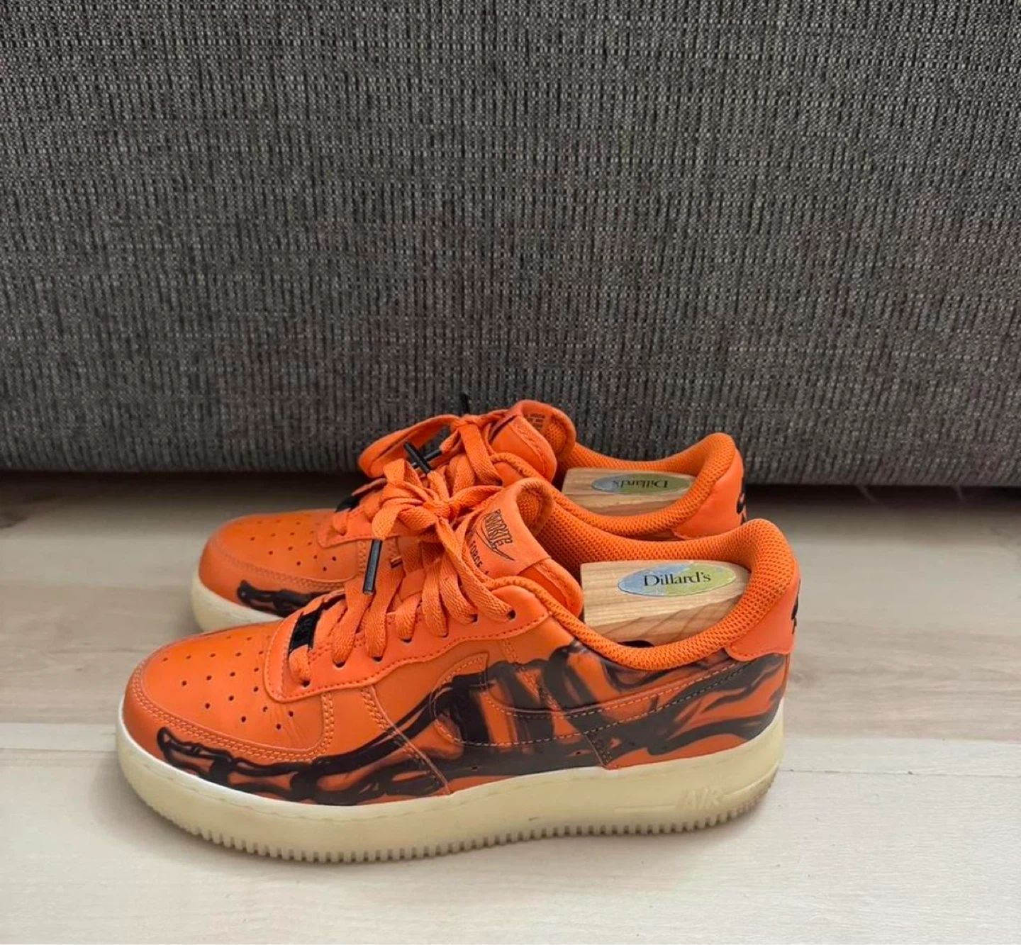 Nike Air Force 1 Skeleton Orange Shoes - photo 2