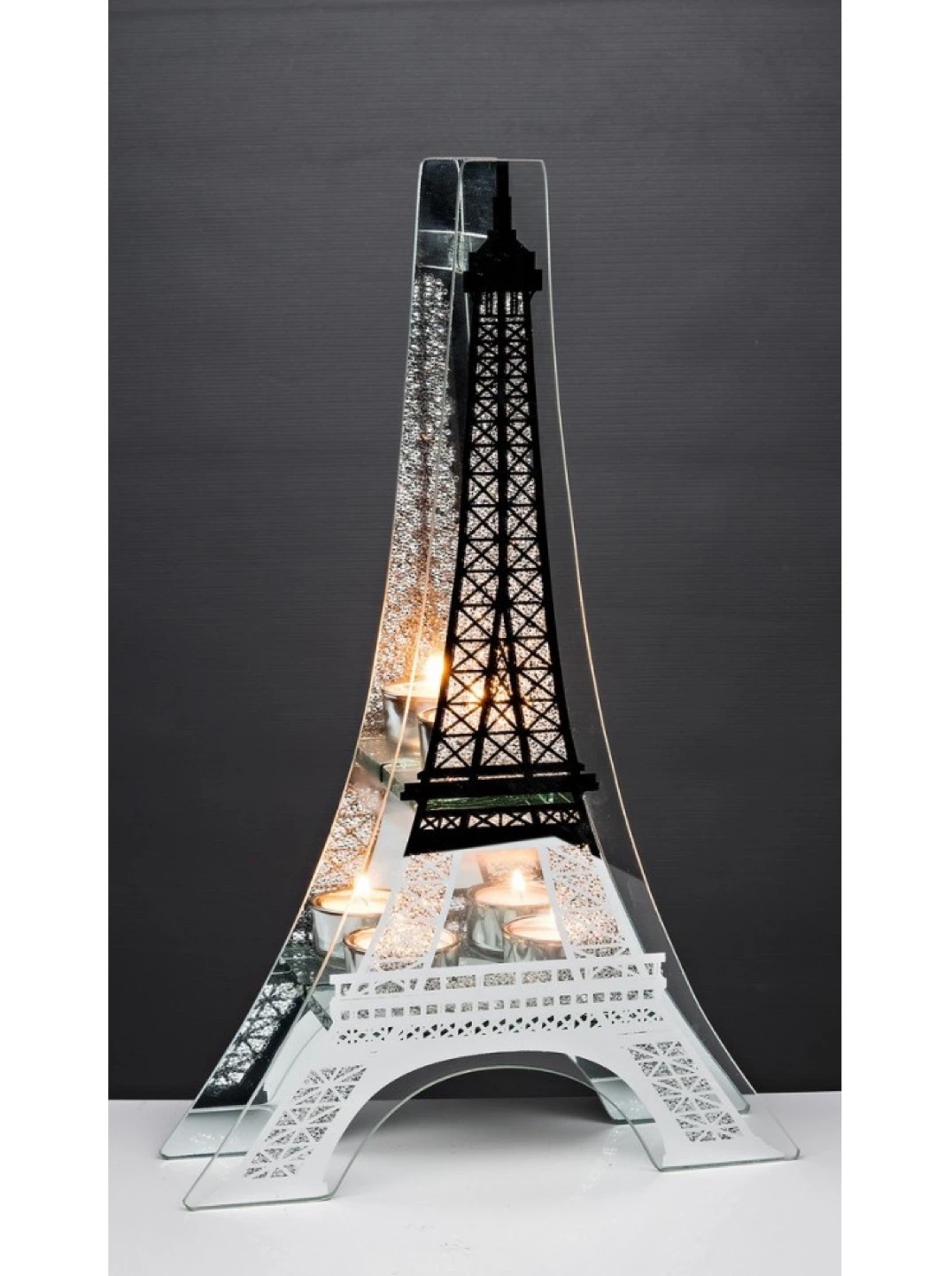 Glass Eiffel Tower Tealight Holder Tray - photo 5