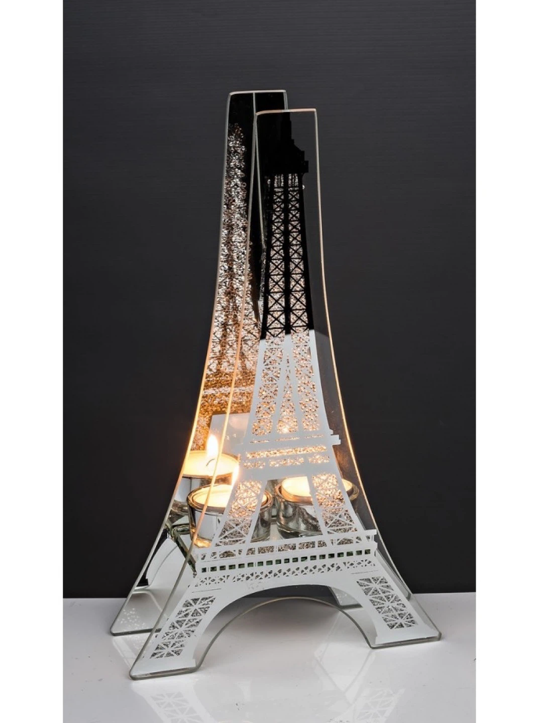 Glass Eiffel Tower Tealight Holder Tray - photo 4