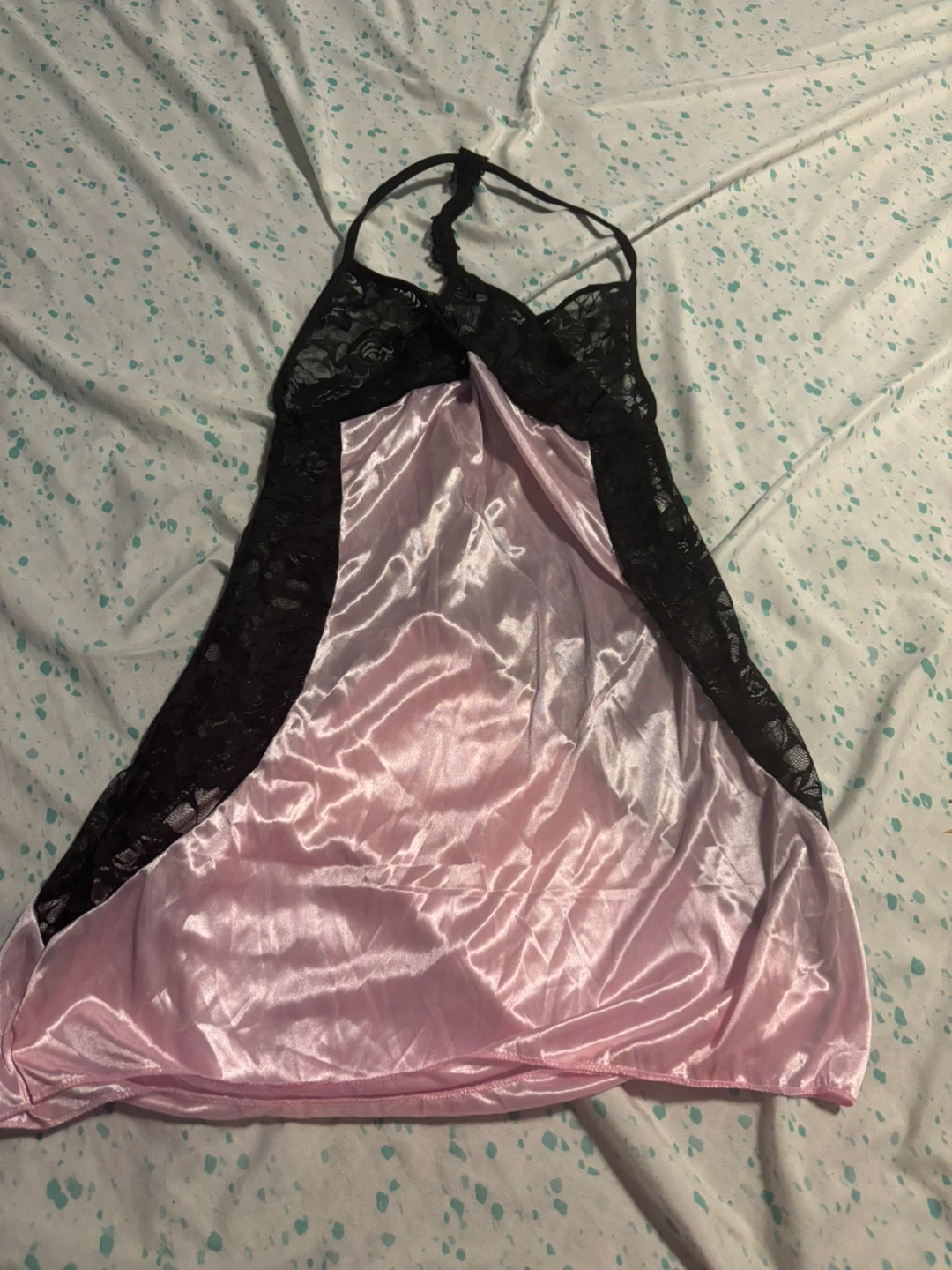 Pink and Black Lace Chemise