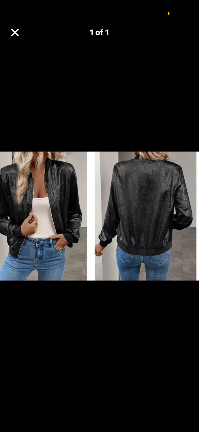Black Bomber Jacket. Size large