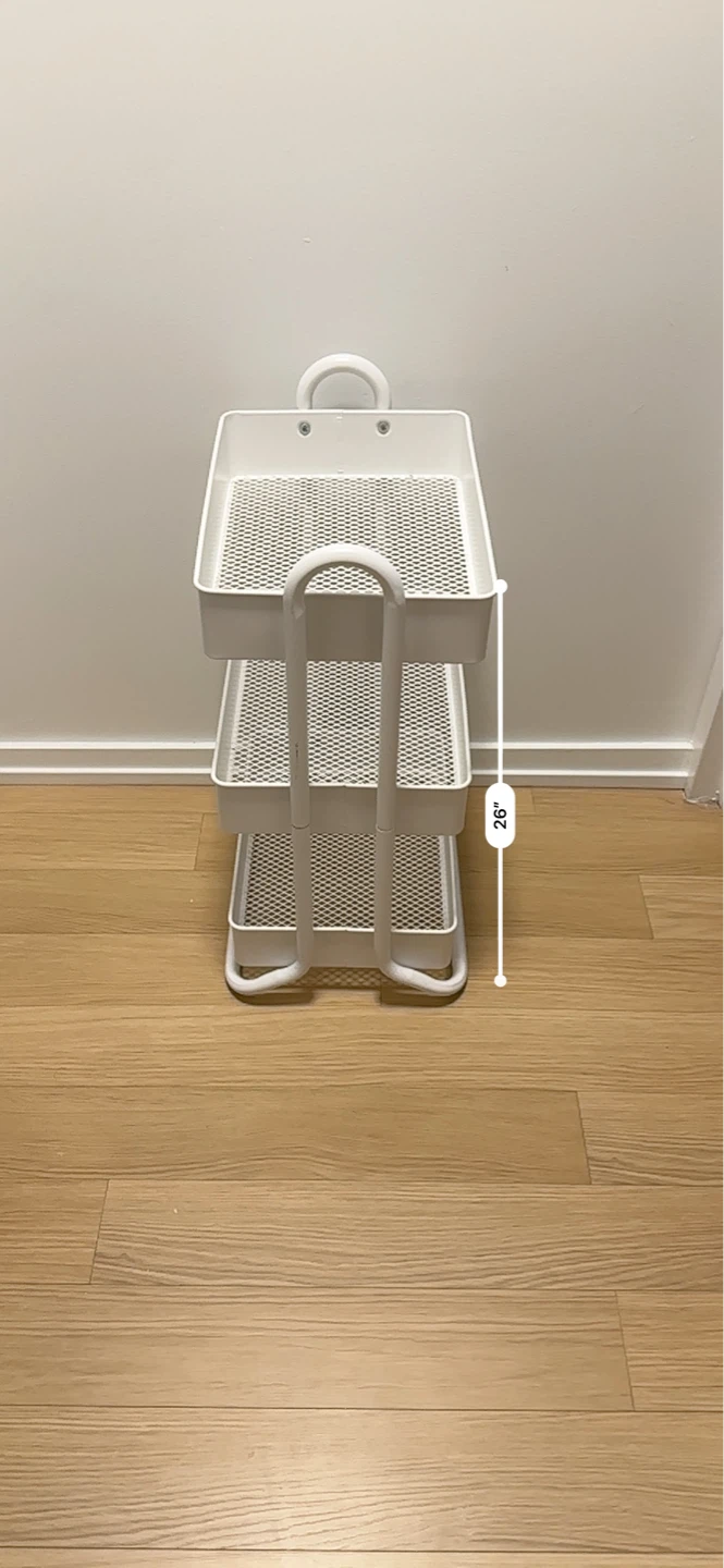 White 3-Tier Storage Cart - photo 3