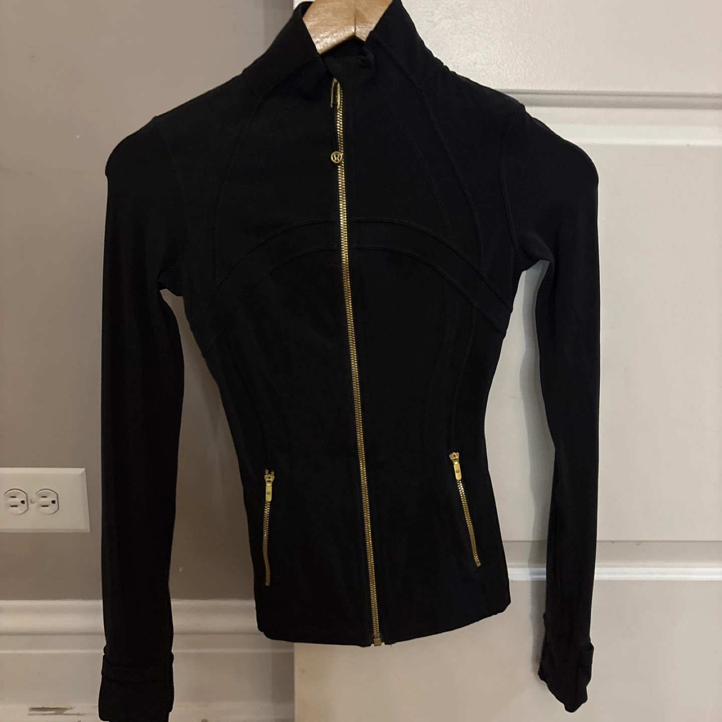 Lululemon Black Full Zip Jacket with Gold Hardware
