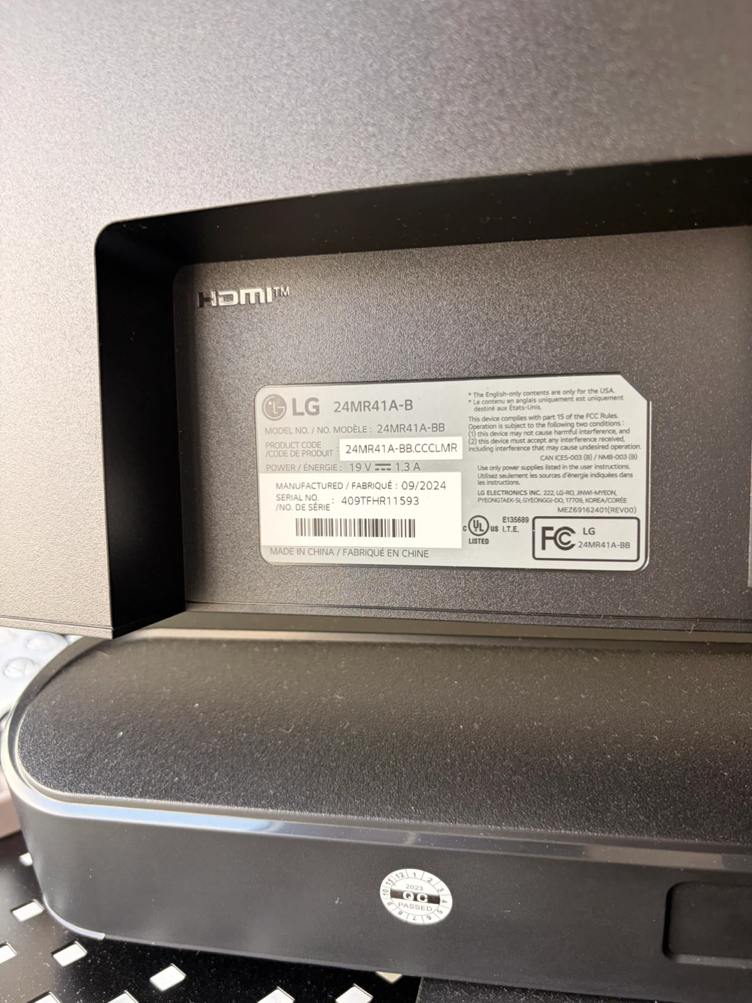 LG monitor 24 inch 100hz 5ms Gtg - photo 4