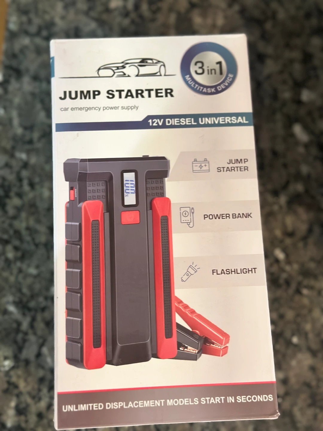 3-in-1 Car Jump Starter, Power Bank, Flashlight - photo 3