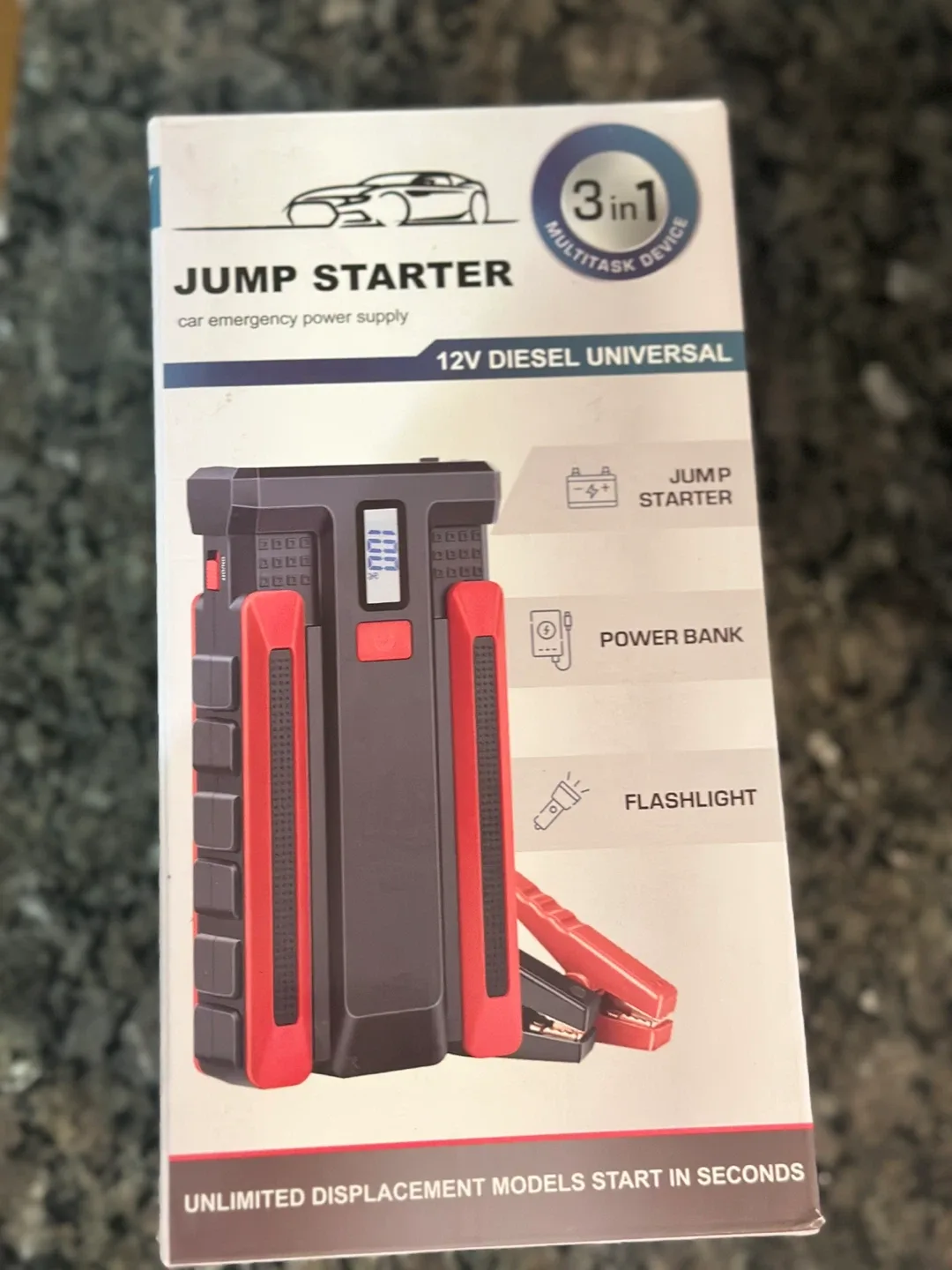3-in-1 Car Jump Starter, Power Bank, Flashlight - photo 3
