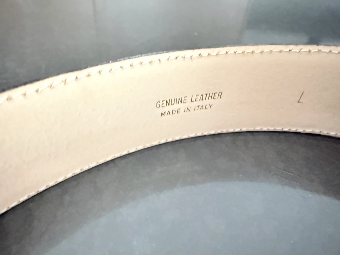 Black Snake Embossed Leather Belt with Gold Chain Detail - photo 3