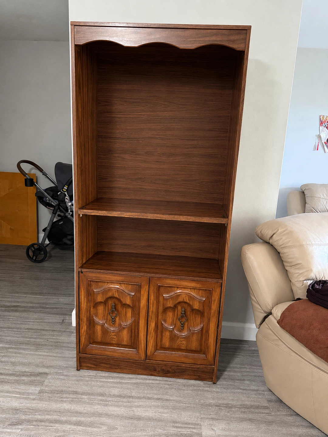 Wooden Bookcase with Cabinet