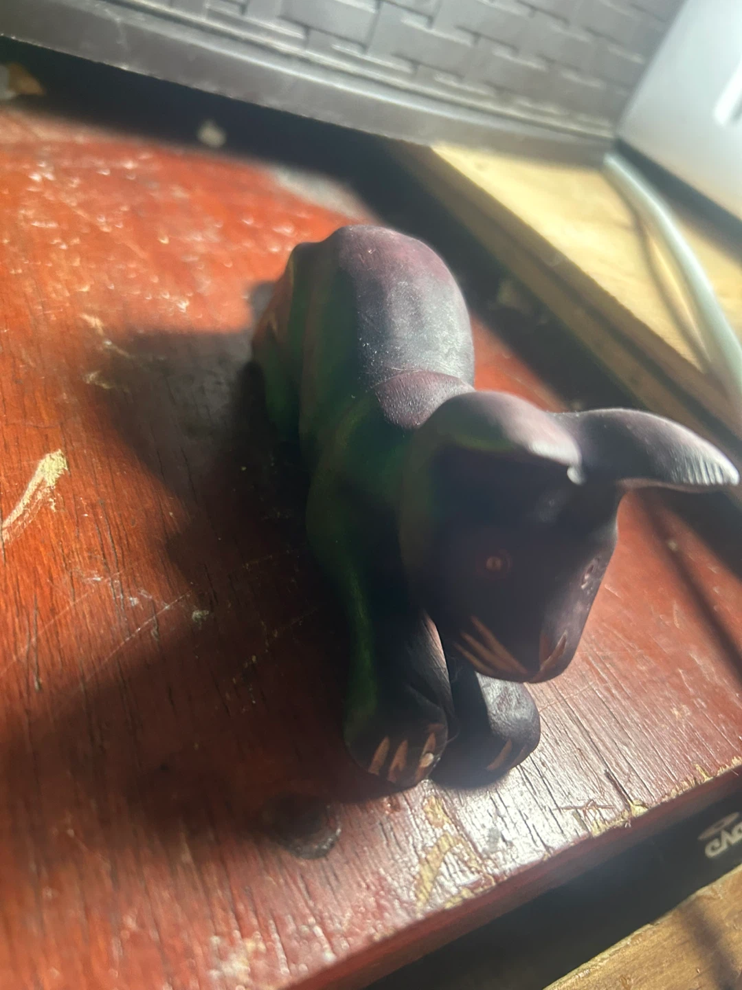 Wooden Cat Figurine - photo 2