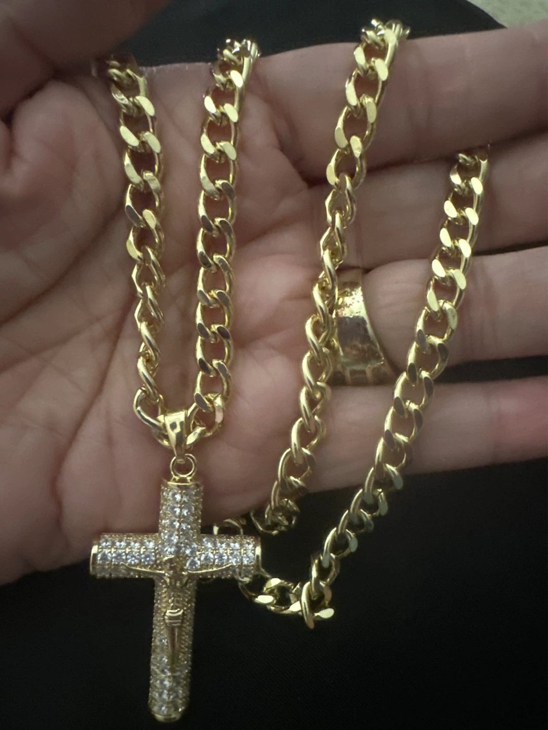 14kGold laminated Necklace with Jesus Crucifix Pendant