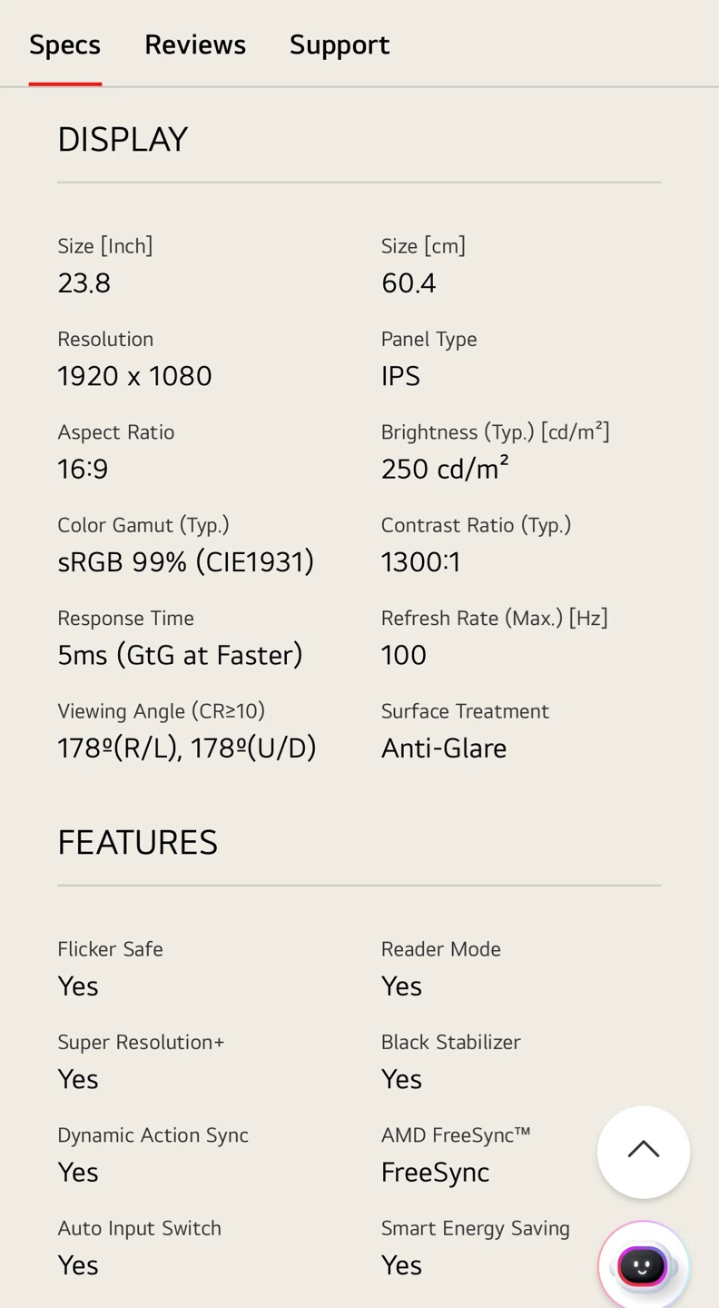 LG monitor 24 inch 100hz 5ms Gtg - photo 5