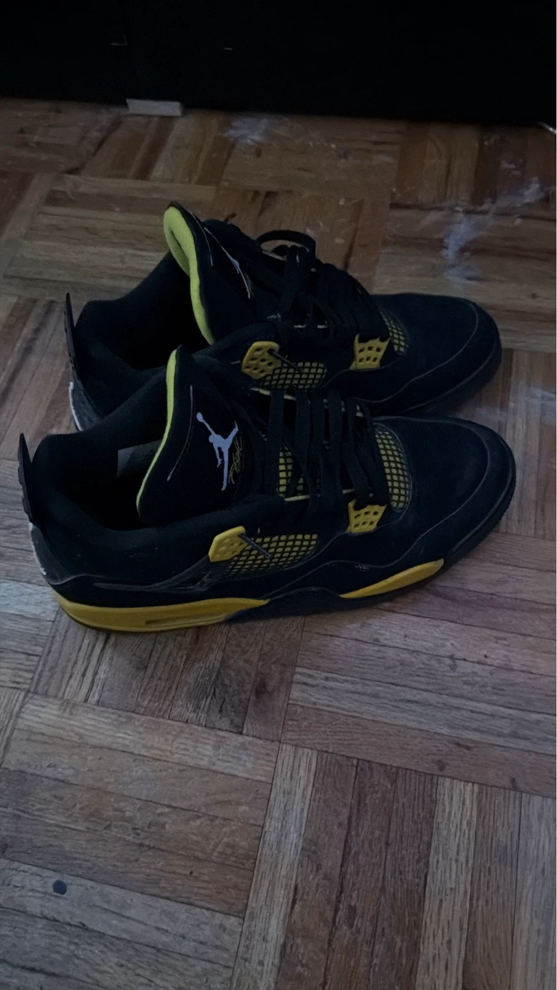 Jordan 4 Black Yellow Sneakers - photo 2