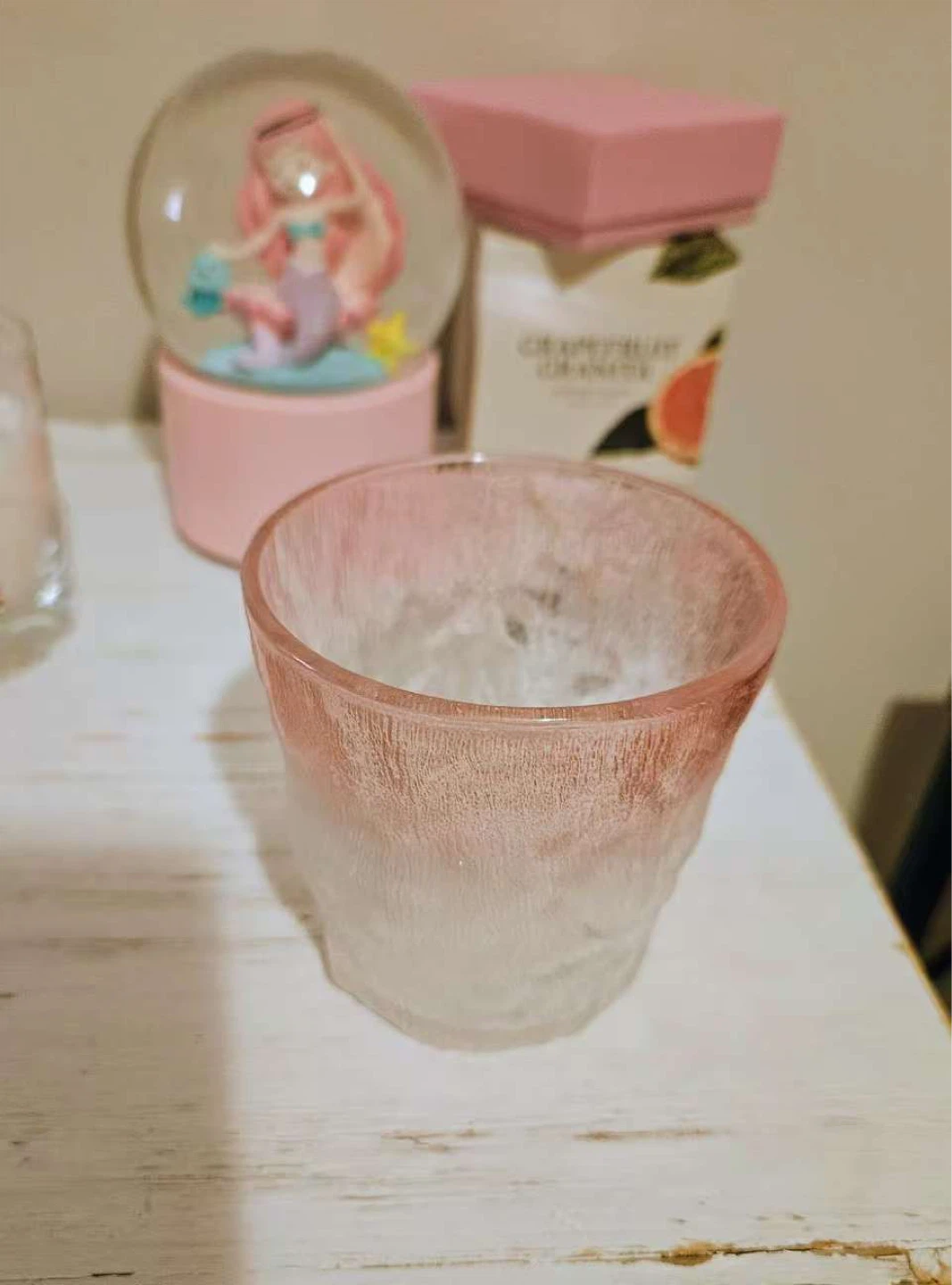 Textured Pink Glass Tumbler - NEED TO SELL EVERYTHING