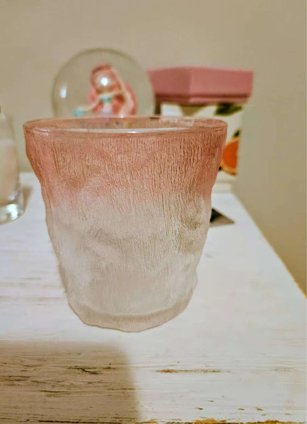 Textured Pink Glass Tumbler - NEED TO SELL EVERYTHING - photo 2