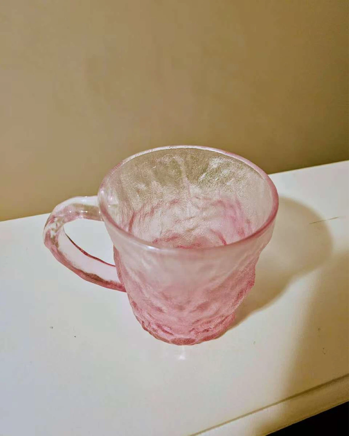 Pink Textured Glass Mug - NEED TO SELL EVERYTHING - photo 2