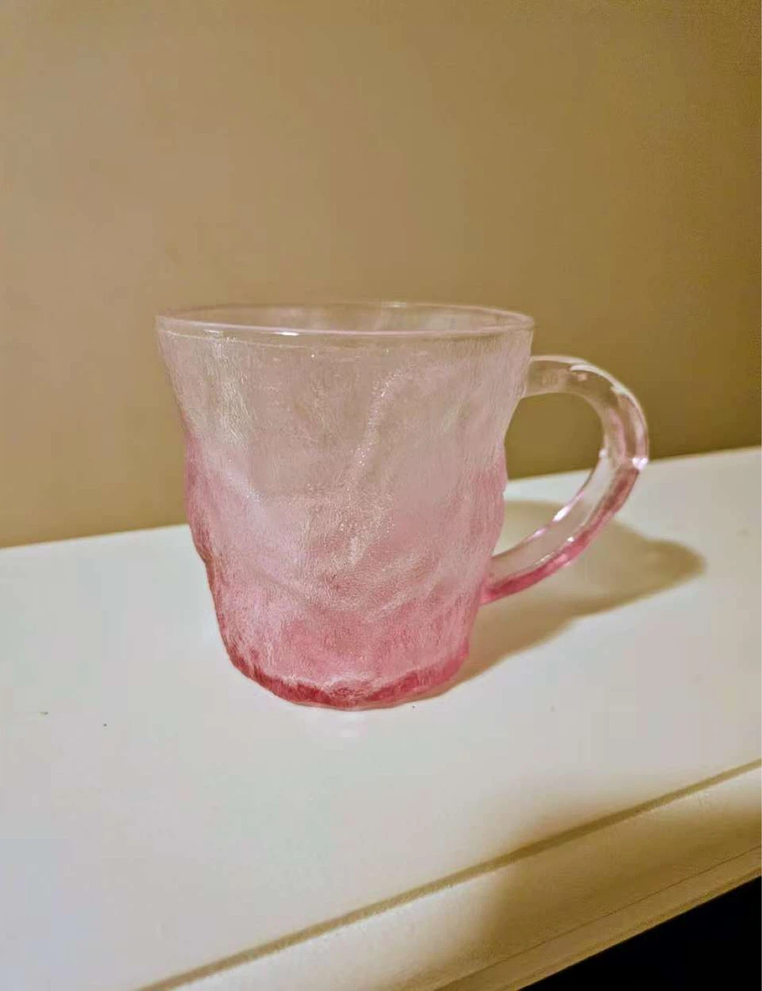 Pink Textured Glass Mug - NEED TO SELL EVERYTHING - photo 3