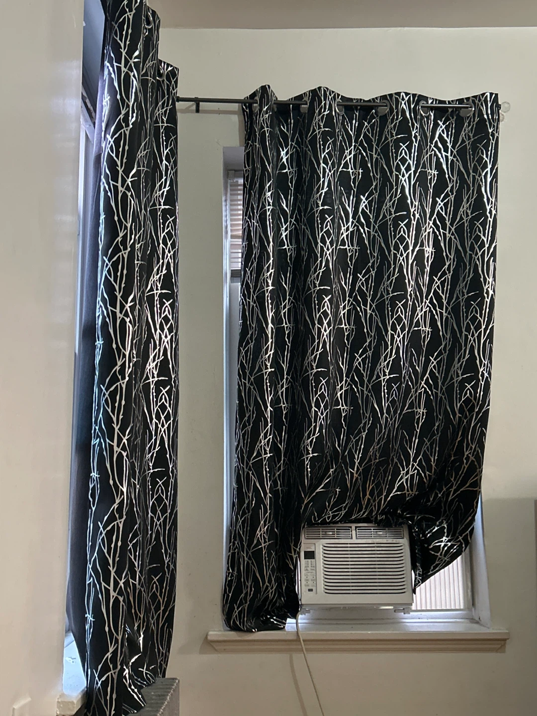 Black Branch Pattern Curtains