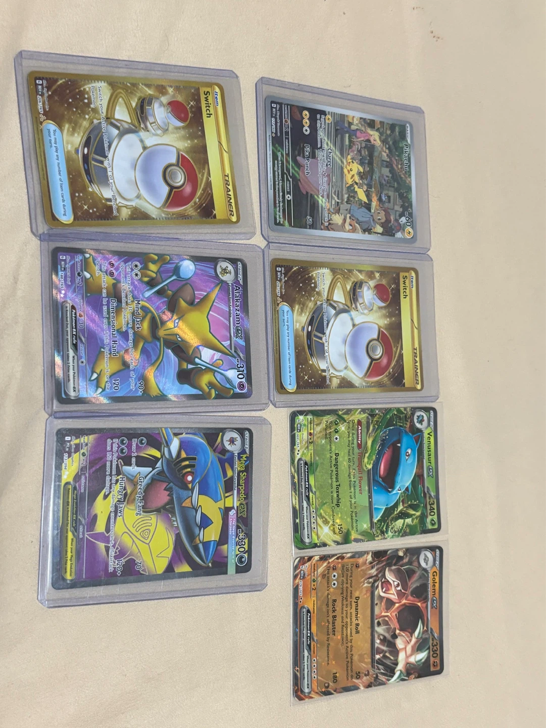 Pokemon Trading Cards Lot - Alakazam, Venusaur, Golem EX