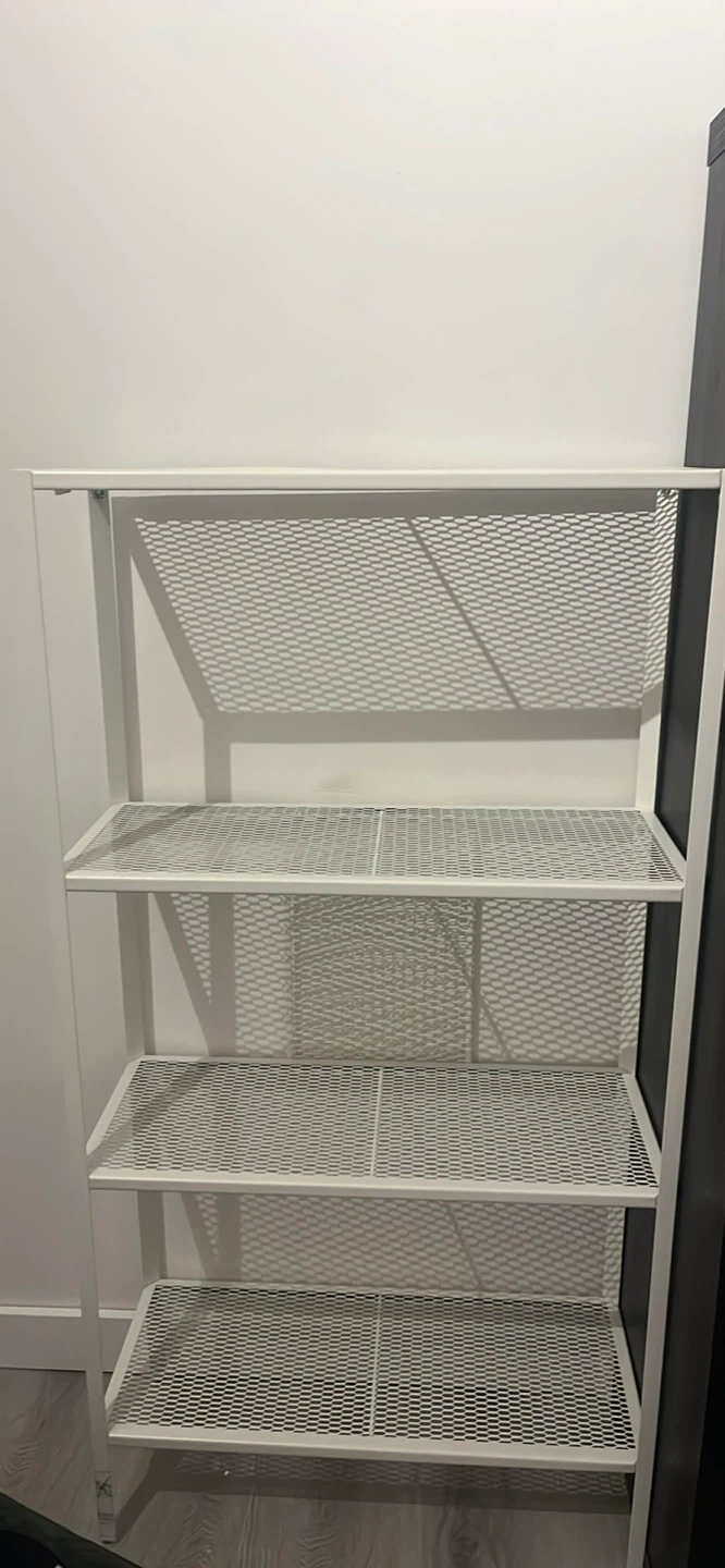 White Metal Shelf Unit