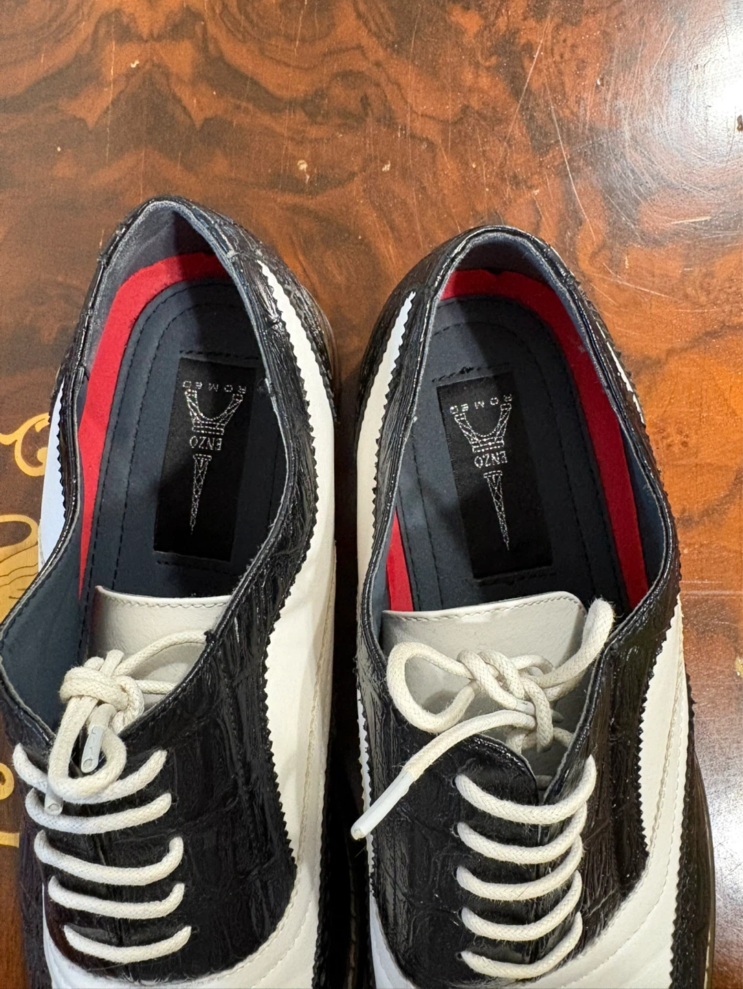 Enzo Romeo Black & White Wingtip Brogues - Size 11 - photo 3