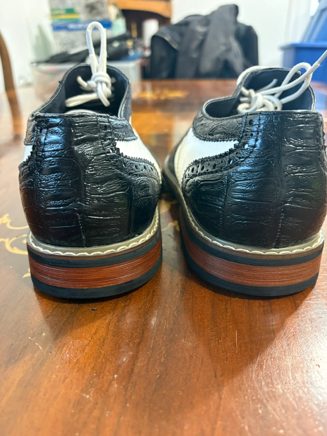 Enzo Romeo Black & White Wingtip Brogues - Size 11 - photo 5
