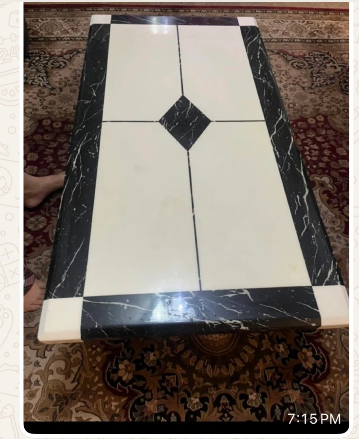 Coffee Table with Black Marble Pattern