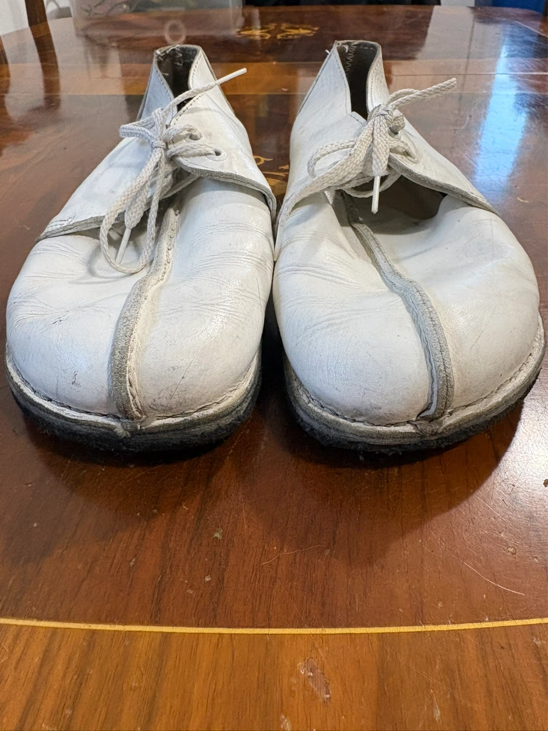 Clarks White Leather Desert Boots - photo 2