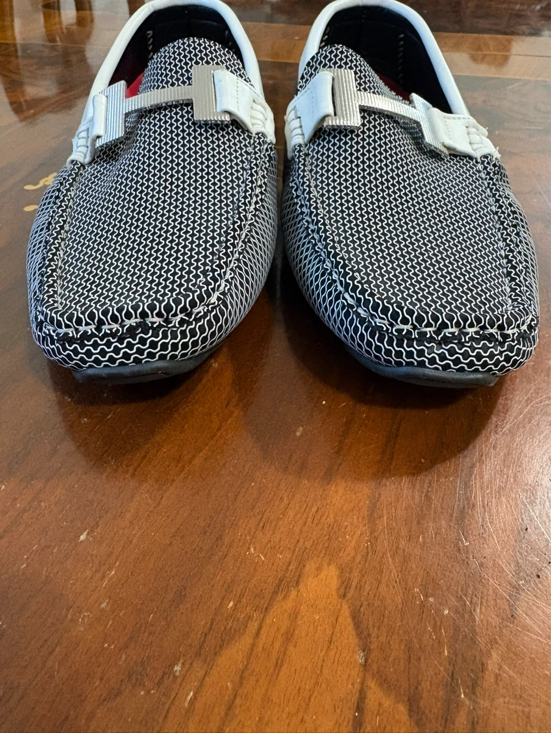 BriX Loafers Men's Size 10.5 Black White Pattern - photo 2