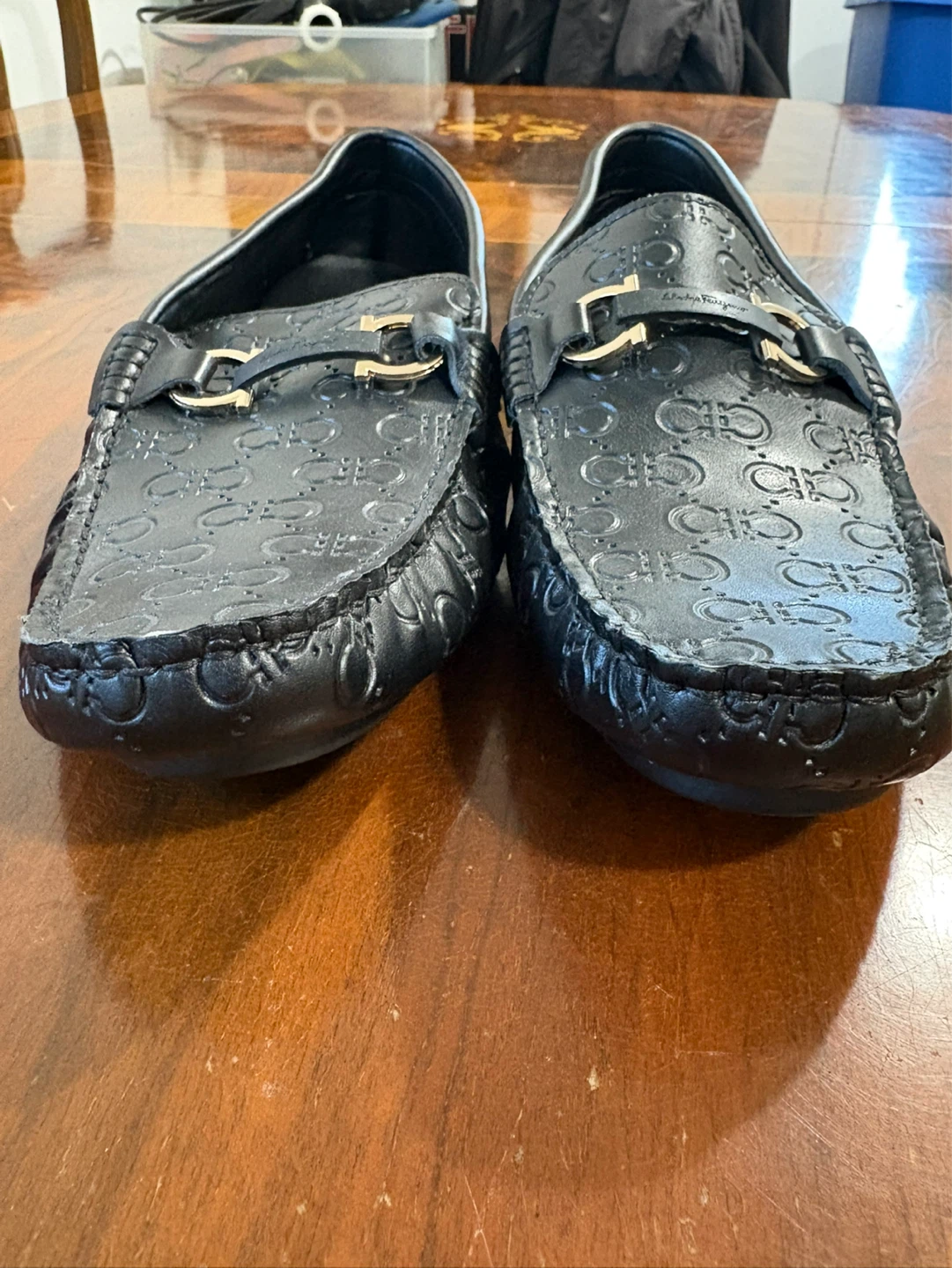 Salvatore Ferragamo Black Leather Loafers - Size 13 - photo 2