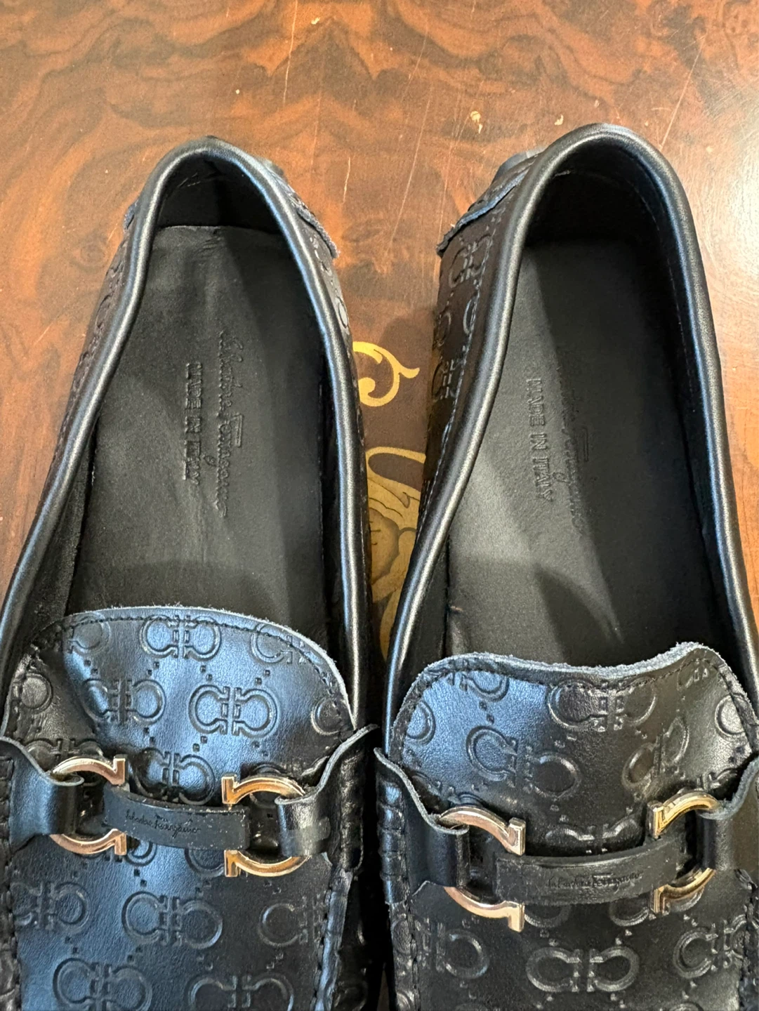 Salvatore Ferragamo Black Leather Loafers - Size 13 - photo 5
