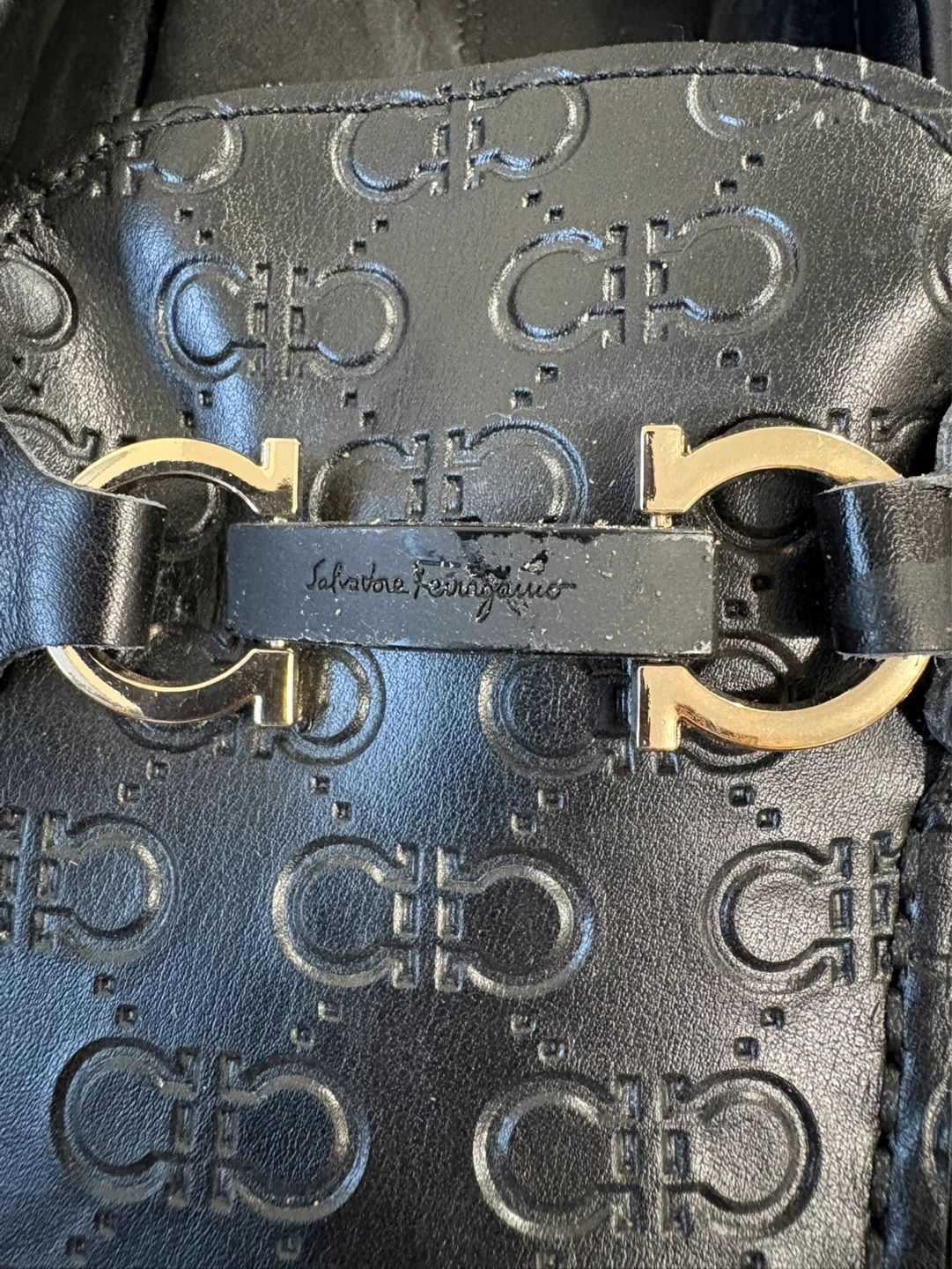Salvatore Ferragamo Black Leather Loafers - Size 13 - photo 3