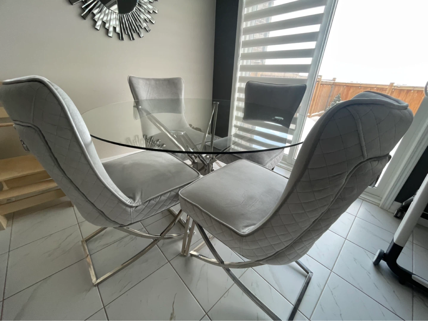 Dining table and chairs