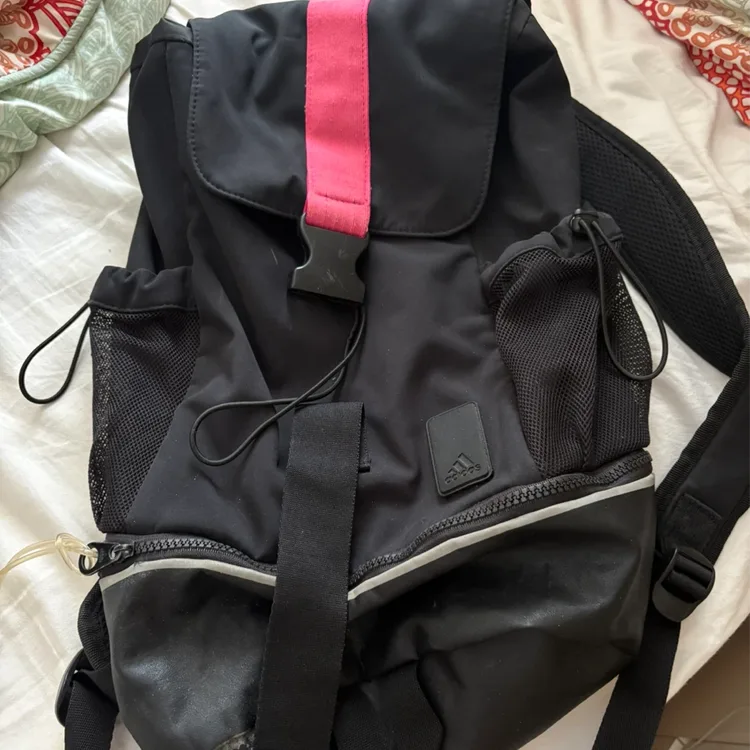 Adidas Black Backpack with Pink Strap | Karrot Adidas Black Backpack with Pink Strap | Karrot