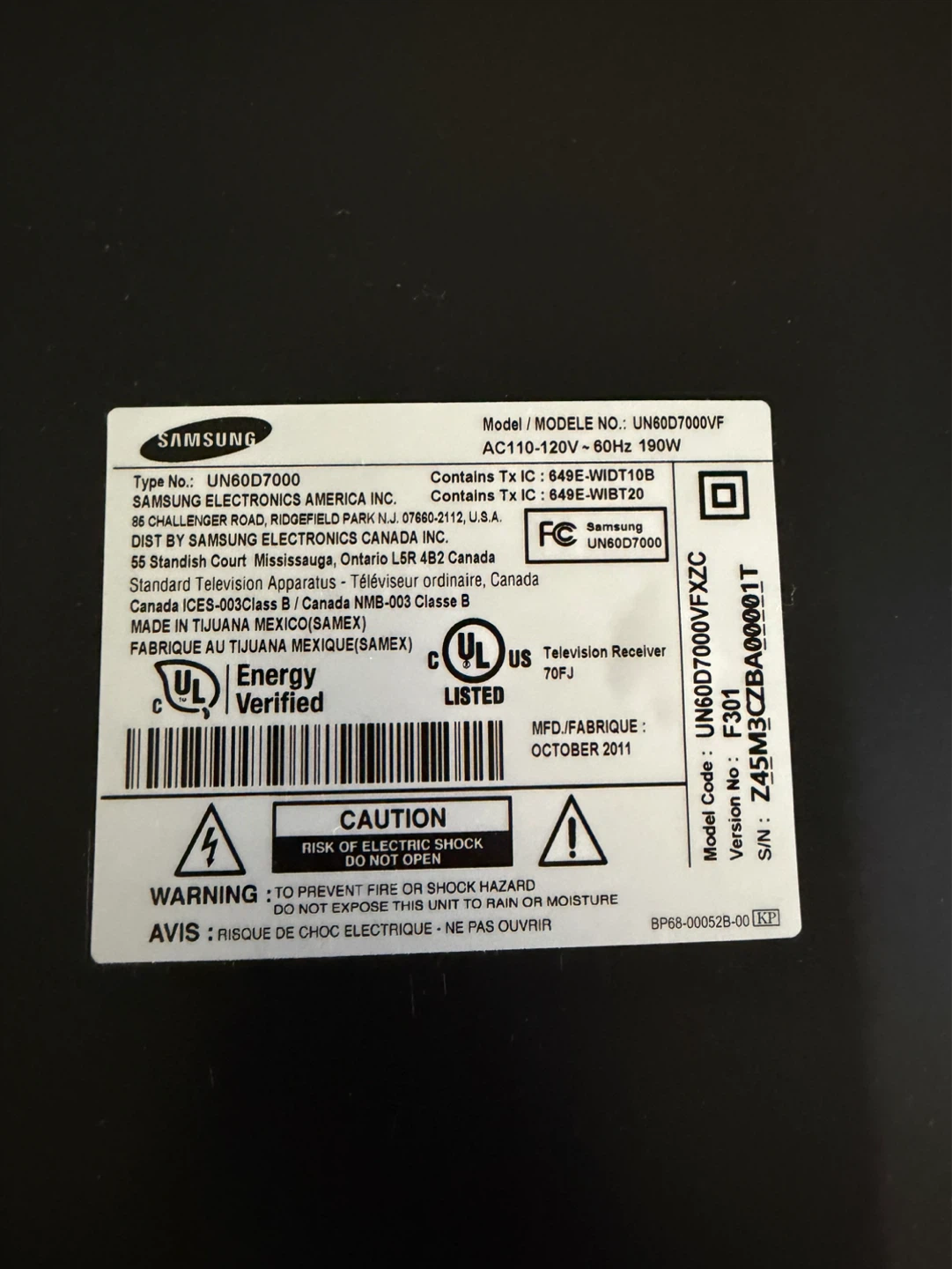 Samsung UN60D7000VF 60-inch LED SMART TV 3D Ready - photo 3