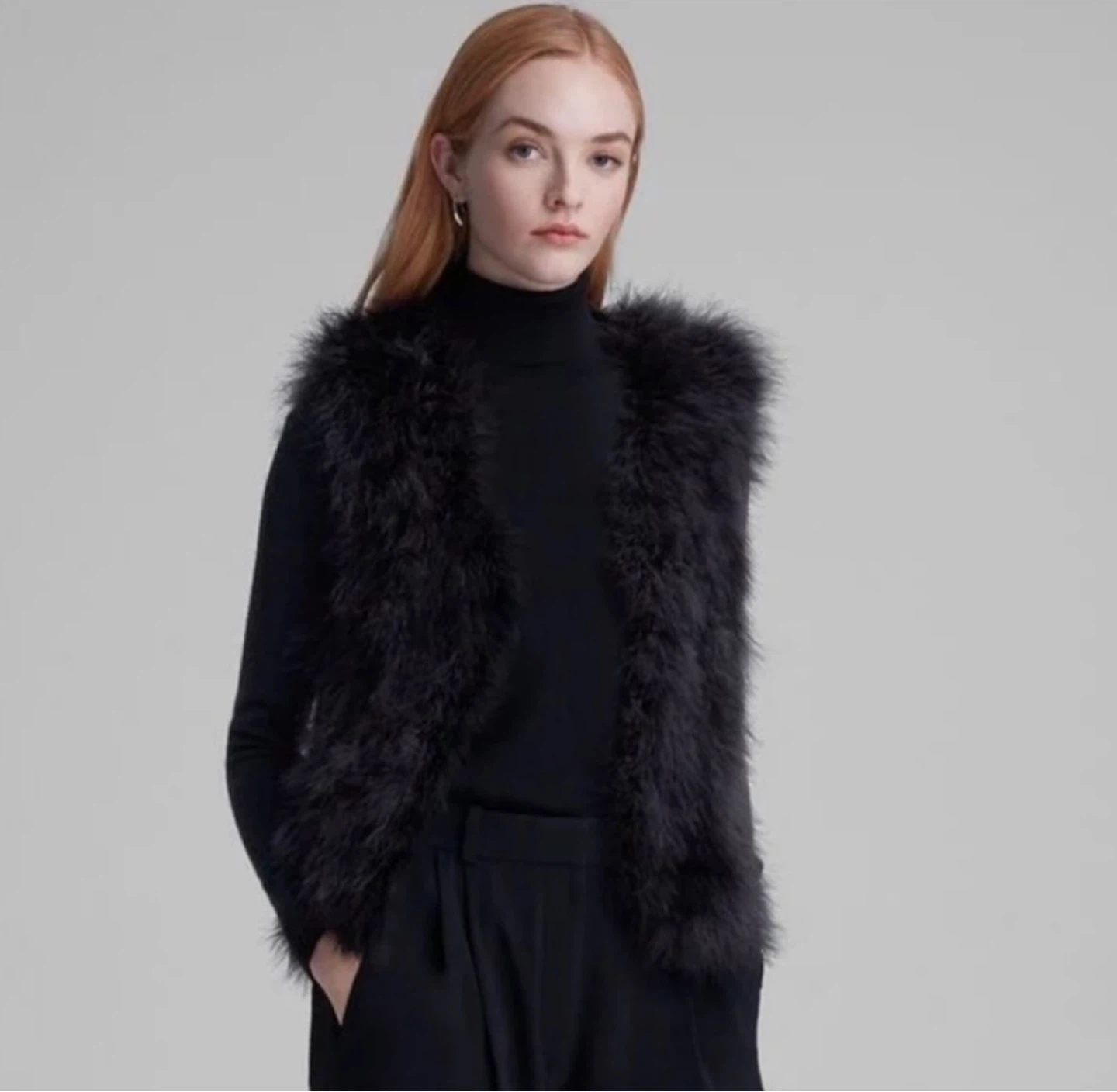 Club Monaco Black Feather Vest
