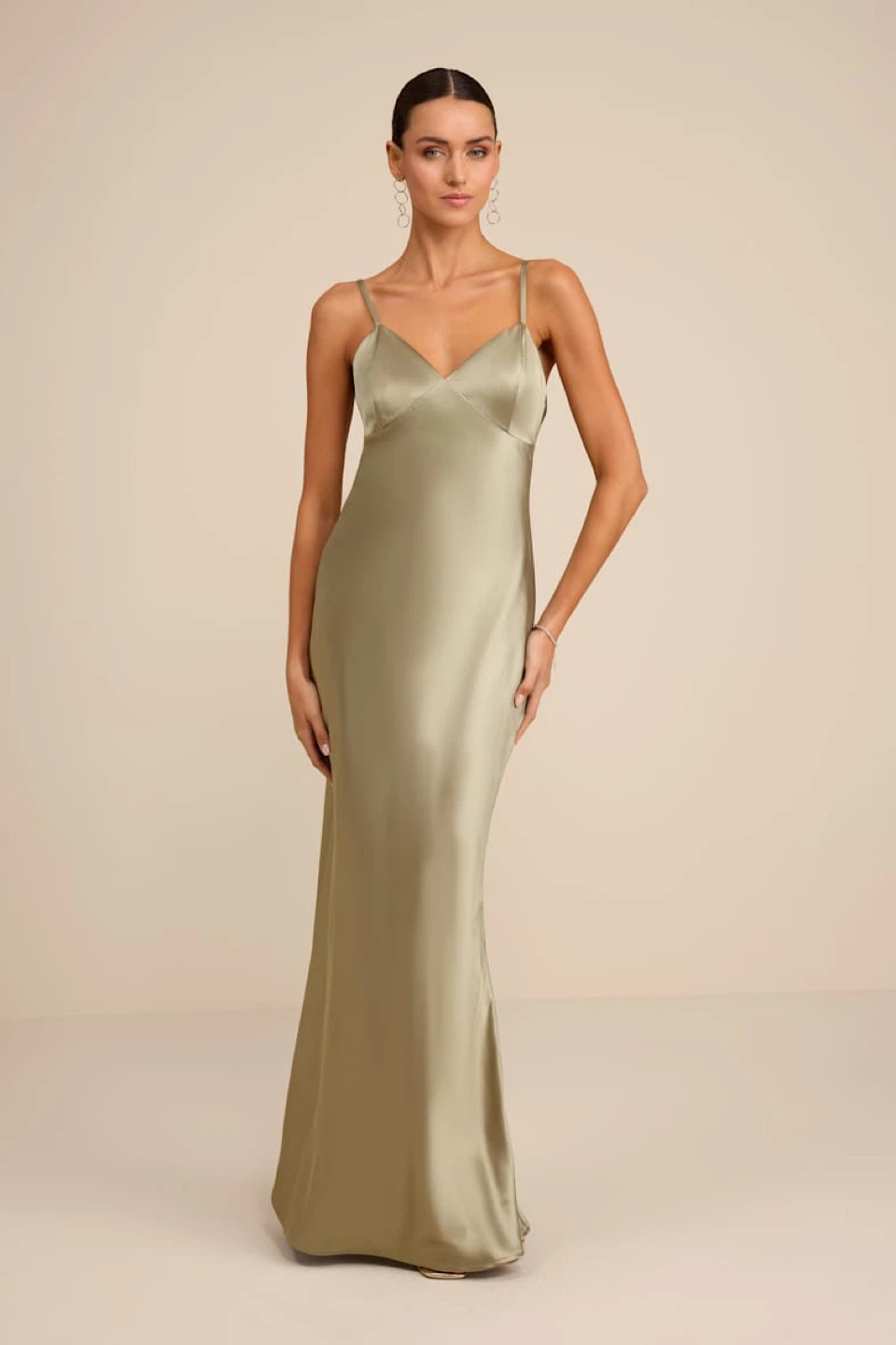 Lulu’s Sage Green Slip Dress with Cape Overlay - photo 5