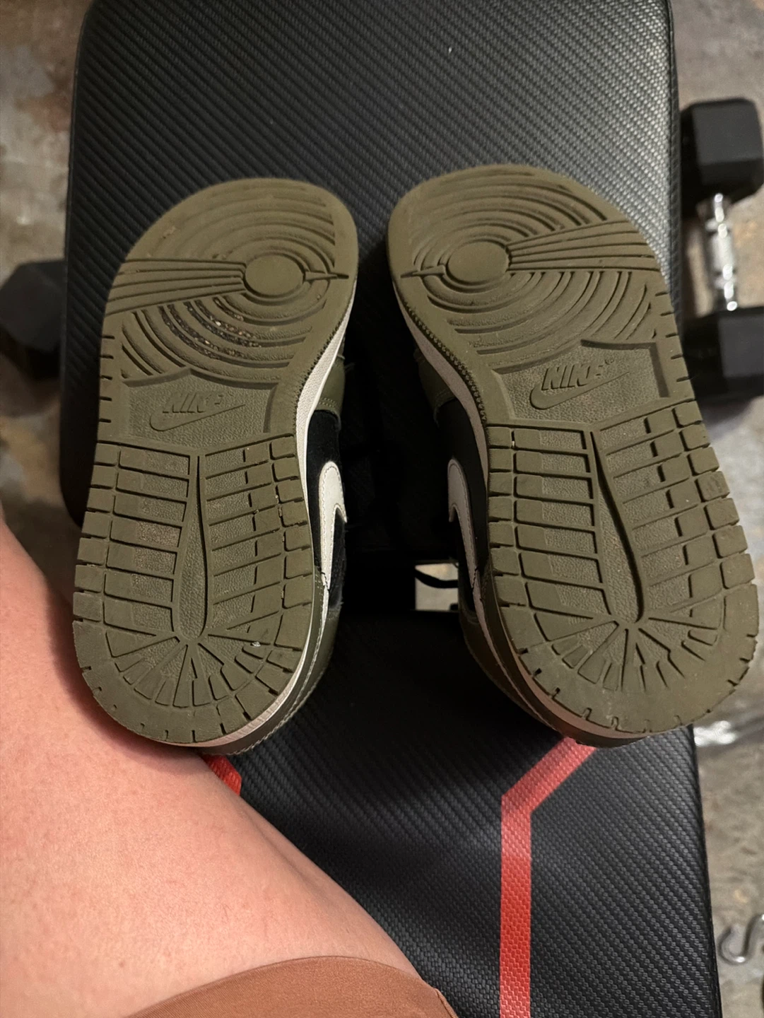Nike Air Jordan 1 Mid SE GS Olive Black White - photo 3