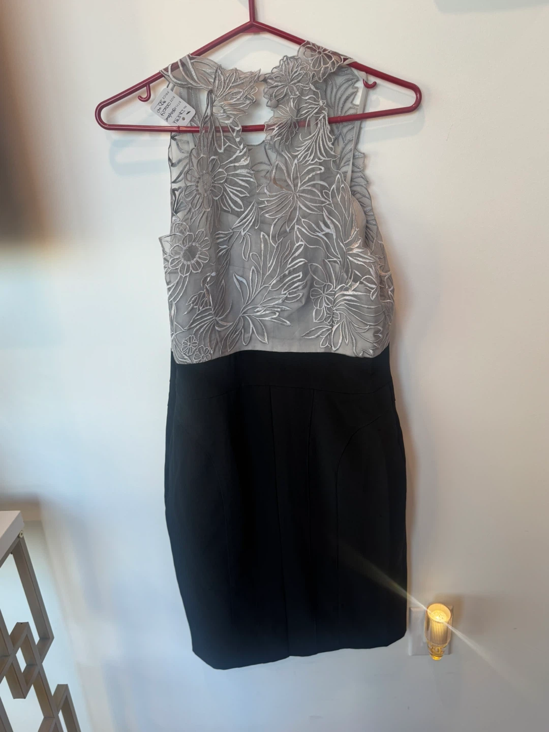 Black and Grey Embroidered Sleeveless Dress. Size 14 - photo 3