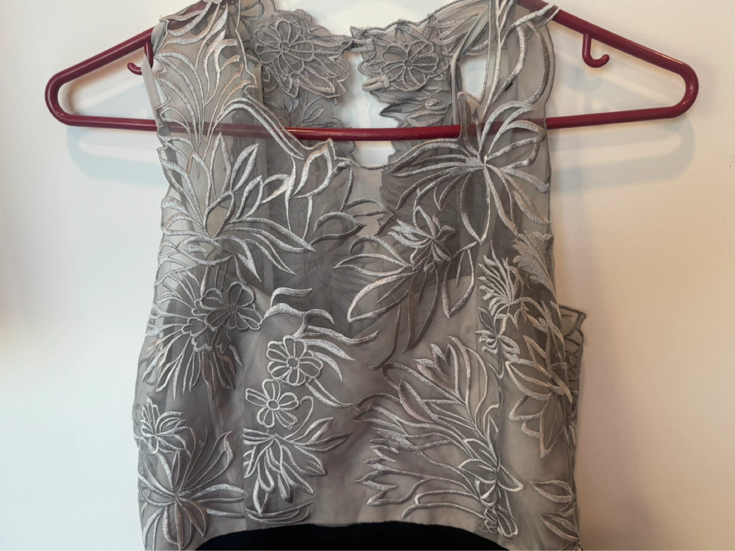 Black and Grey Embroidered Sleeveless Dress. Size 14 - photo 2